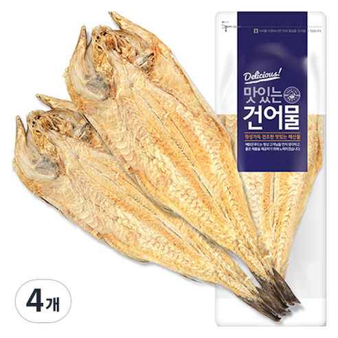 해맑은푸드 자연건조 황태포 2p, 120g, 4개