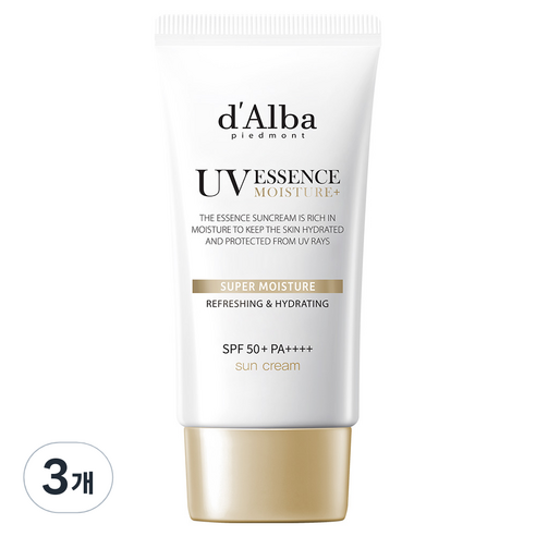 달바 수퍼 모이스처 에센스 선크림 SPF50+ PA++++, 50ml, 3개