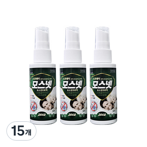 동국제약 모스넷 모기 진드기 기피제, 15개, 1개입, 60ml