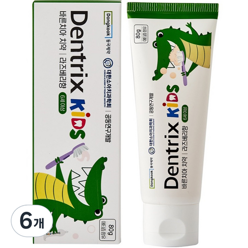 덴트릭스 키즈 바른치아 치약, 80g, 6개
