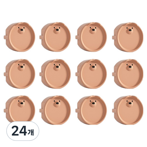 콘센트 안전커버 곰돌이, 핑크, 24개