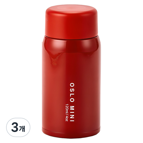 오슬로 미니 텀블러, 레드, 120ml, 3개