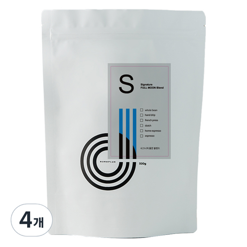 빈플러스 시그니처 풀문 블렌드 커피 원두, 500g, 4개, 홀빈(분쇄안함)