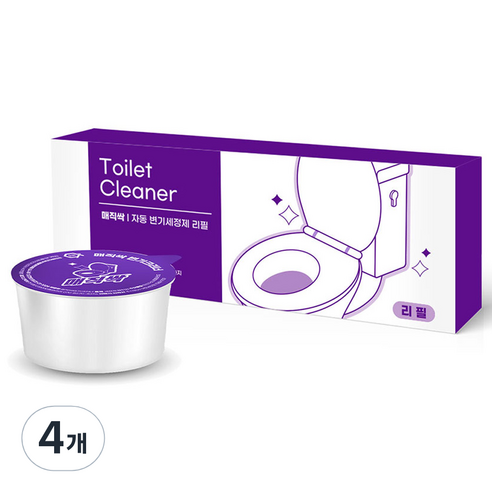 매직싹 대용량 자동 변기세정제 리필 3p, 180g, 4개