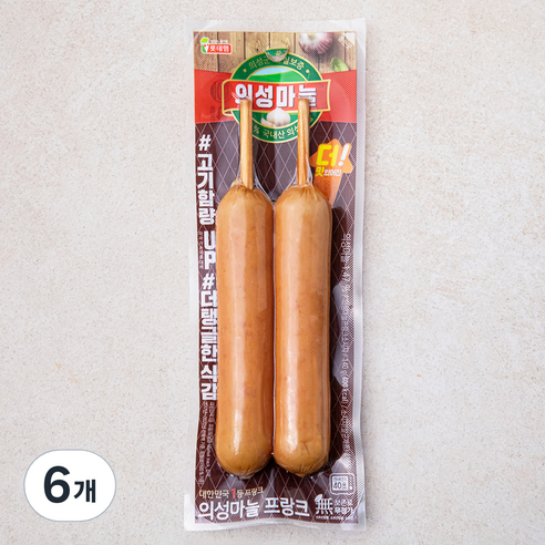 롯데햄 의성마늘 프랑크 소시지 2개입, 140g, 6개