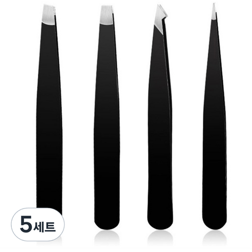 포블럭스 전문가용 쪽집게 핀셋 트위져 4종 세트, 혼합색상, 5세트