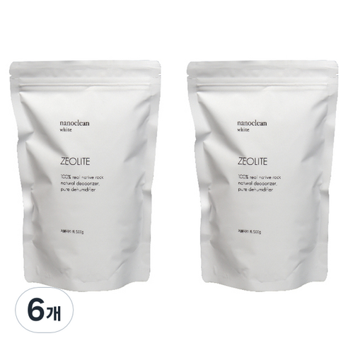 나노클린화이트 제올라이트 탈취제, 500g, 6개