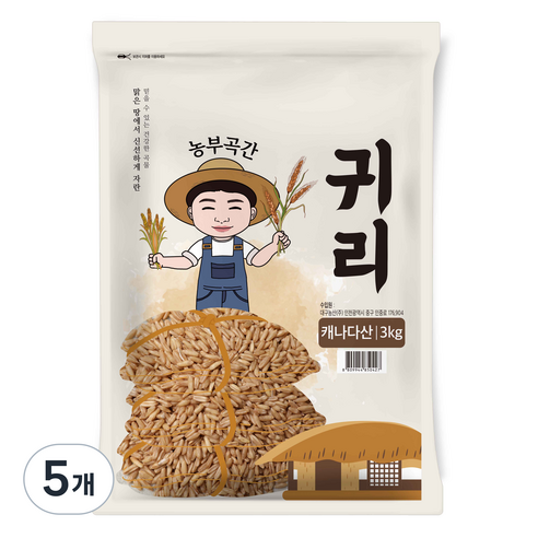 농부곡간 캐나다산 귀리, 3kg, 5개