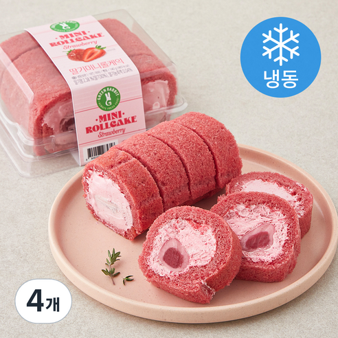 그린래빗 딸기 미니 롤케익 (냉동), 140g, 4개