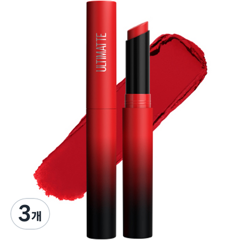 메이블린 뉴욕 얼티매트 립스틱 1.7g, 199 체리 레드, 3개