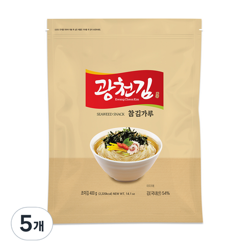 광천김 참 김가루, 400g, 5개