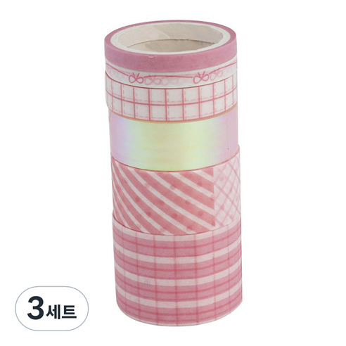 로벨리앙 다용도 종이 마스킹테이프 6종 세트, 핑크혼합, 3세트