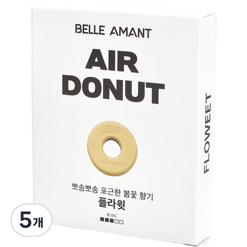 벨르아망 에어도넛 차량용 방향제 리필, 5개, 플라윗