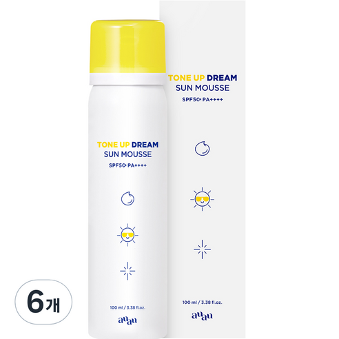 아유아유 톤업드림 선무스 SPF50+ PA++++, 100ml, 6개