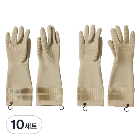 JAJU 자주 쓰는 고무장갑 36cm, 라이트베이지, FREE(one size), 10개