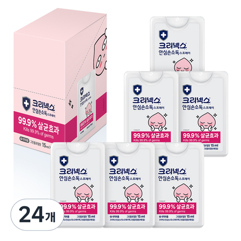 크리넥스 손소독 스프레이 그린, 15ml, 24개