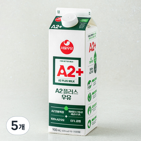 서울우유 A2플러스 우유, 5개, 900ml