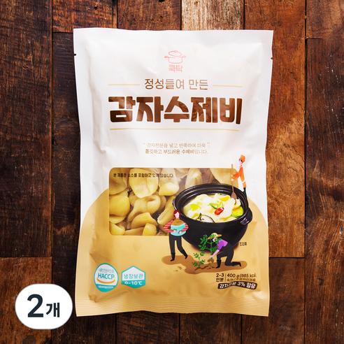 쿡탁 감자수제비 2~3인분, 400g, 2개