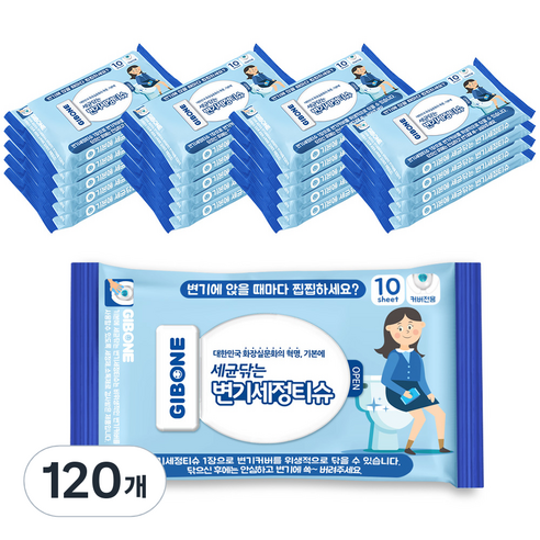 기본에 세균닦는 변기세정티슈 10p, 120개