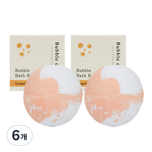 버블데이 배쓰밤 거품입욕제 자몽향, 100g, 6개