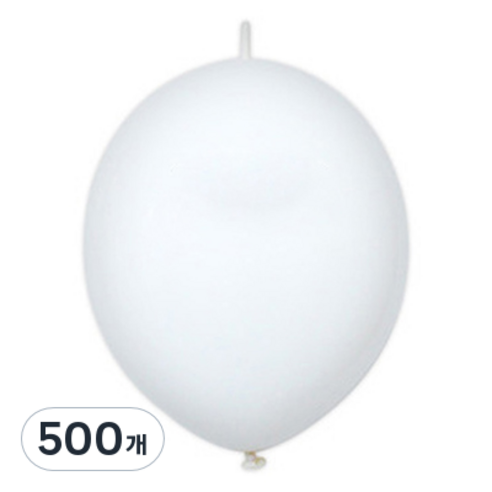 PartyClub 스탠다드 링커룬 풍선 15cm, 화이트, 500개