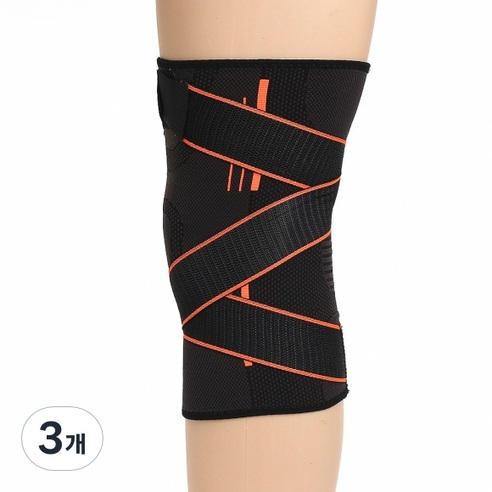트리 가드니 테이핑 더블밴드 무릎보호대 오렌지, 3개