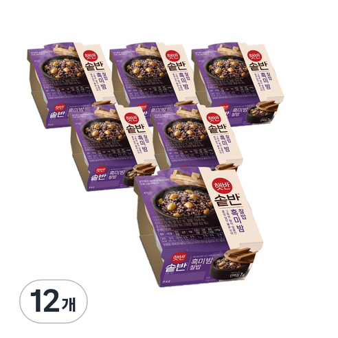 햇반 솥반 흑미밤찰밥, 210g, 12개