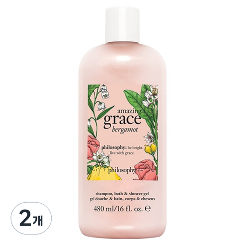 필로소피 어메이징 샤워젤 베르가못, 480ml, 2개
