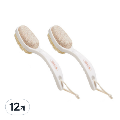 양면 풋 케어 브러쉬 굳은살 발각질 제거기 화이트, 1개입, 12개