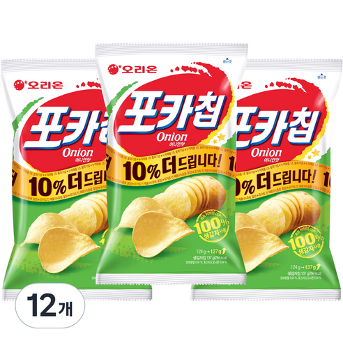 오리온 포카칩 어니언, 137g, 12개