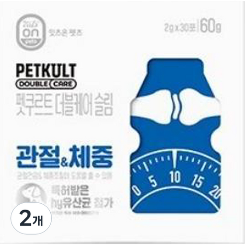 펫쿠르트 반려동물 더블케어 영양제, 30회분, 뼈/관절강화, 2개