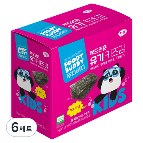 푸디버디 부드러운 유기 키즈김 1.5g x 10개입, 6세트, 유기원초