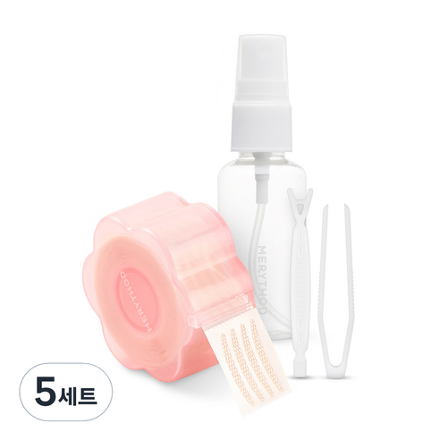 메리쏘드 왕누니 쌍테 레이스 L 본품(360매)+Y스틱+집게+30ml 공병, 혼합색상, 5세트