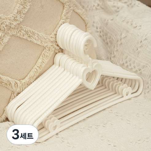 보노하우스 베베 유아옷걸이, 하트, 3세트