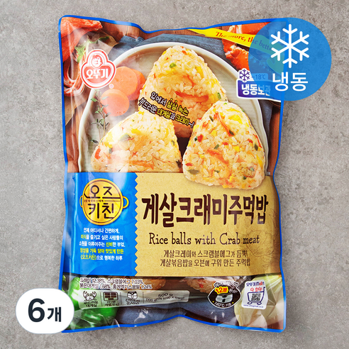 오뚜기 오즈키친 게살 크래미 주먹밥 (냉동), 500g, 6개