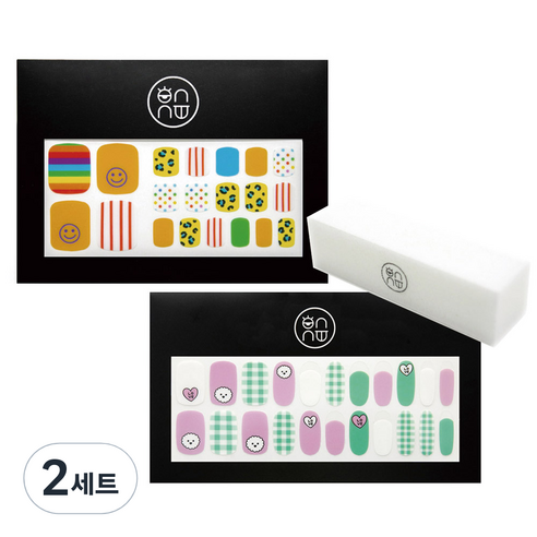 온유네일 푸딩젤 패션왕 페디스티커 + 비숑 네일스티커 + 샌딩버퍼, 패션왕(페디),비숑(네일), 2세트