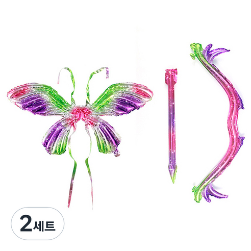 마켓감성 엘프궁수 풍선 3종 세트, 그라디언트퍼플, 2세트