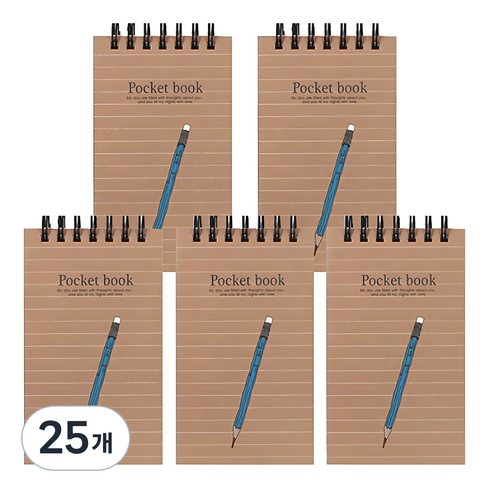 톡톡팬시 포켓 상철 수첩 60매, 스트라이프, 25개