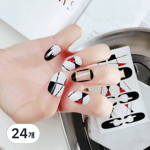 이엘피코리아 네일스티커 Q928 핑거아트, 24개