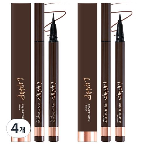 립힙 리퀴드 아이라이너 0.6g, 브라운, 4개