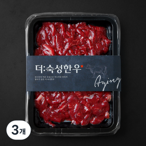 더숙성한우 정육 2등급 국거리용 (냉장), 3개, 300g