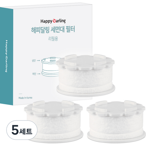 해피달링 세면대 헤드 필터 리필용 3p, 5세트