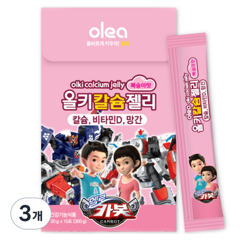 카봇 칼슘젤리 복숭아맛 15p, 300g, 1개