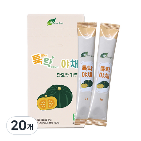 네이쳐그레인 이유식 툭탁야채 3g, 단호박, 20개