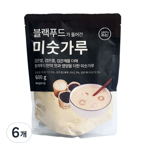 태광선식 블랙푸드가 들어간 미숫가루, 600g, 6개