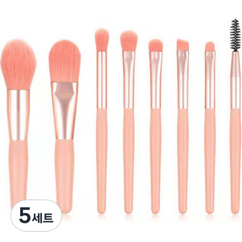 더벨라 블러셔 메이크업 브러쉬 8종 세트, 딥핑크, 5세트