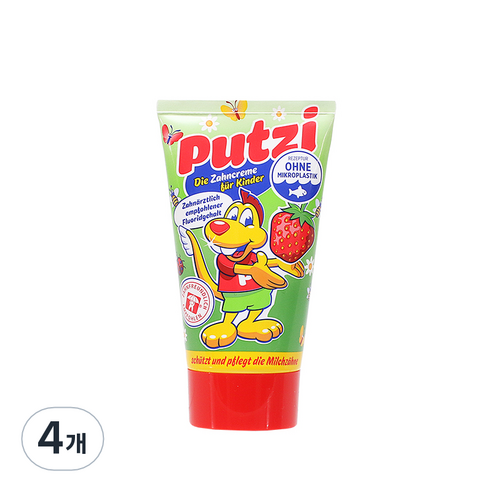 푸치 어린이 치약 딸기향, 50ml, 4개