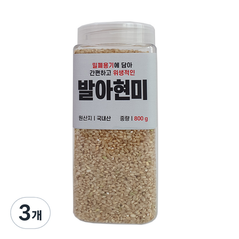 대한농산 통에담은 발아현미, 800g, 3개