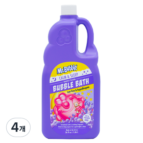미스터버블 캄앤슬립 버블바스 유아입욕제 라벤더향, 4개, 1060ml