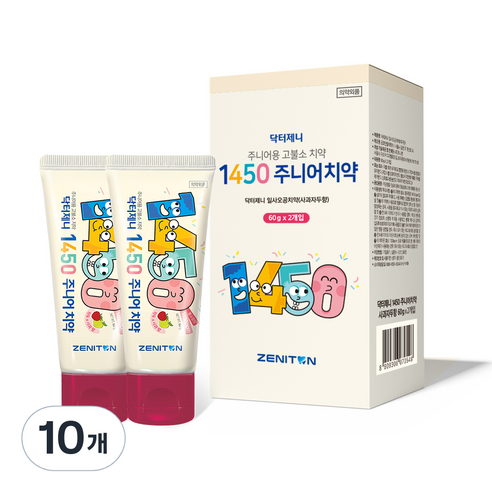 제니튼 닥터제니 1450 주니어치약 사과자두향, 60g, 10개